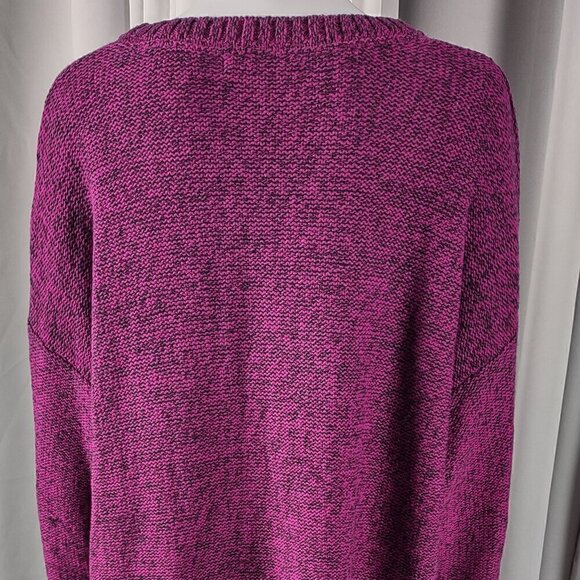 Philosophy Womens Royal Magenta, Black, Cotton Blend, Knit Sweater Plus Size XXL - Picture 4 of 12